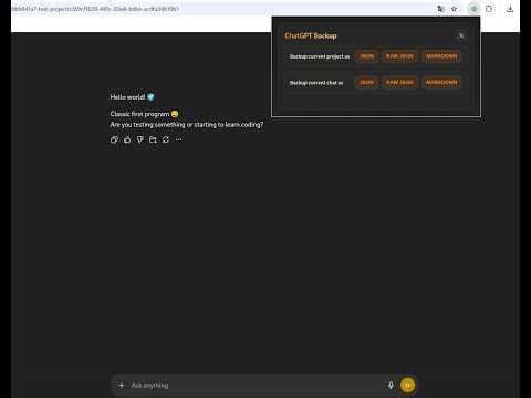 ChatGPT Backup Tool for Chrome – Export Chats to Markdown, JSON & Project Backups