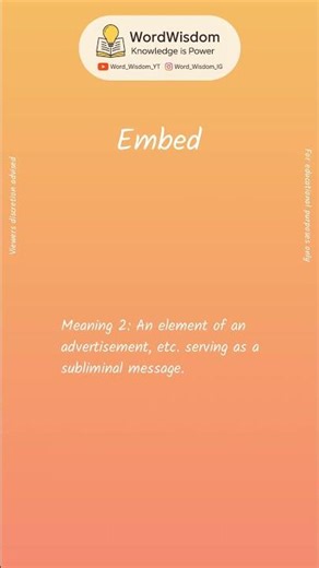 What Does "Embed" Mean? | English Vocabulary Shorts | WordWisdom