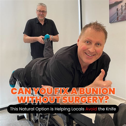Maybe it’s the ache that creeps in after a long day... Or the way your 𝙗𝙞𝙜 𝙩𝙤𝙚’s drifting more than it used to. Maybe you’ve seen your mum or sister go through painful bunion surgery - and you’re wondering if you’re next. Bunions can feel like a ticking time bomb. 𝙎𝙤𝙧𝙚. 𝙁𝙧𝙪𝙨𝙩𝙧𝙖𝙩𝙞𝙣𝙜. 𝙀𝙢𝙗𝙖𝙧𝙧𝙖𝙨𝙨𝙞𝙣𝙜. And every time your shoes rub or your foot swells, you’re reminded this isn’t going away on its own. 𝘽𝙪𝙩 𝙝𝙚𝙧𝙚’𝙨 𝙩𝙝𝙚 𝙩𝙧𝙪𝙩𝙝: Surgery isn’t your only option