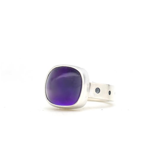 Amethyst Ring Handmade in Sterling Silver, Made in USA Purple Gemstone Minimalist Artisan Crafted - Etsy