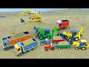 JCB 5CX Fully Loading Mud Sand Tractor Truck | Pickup Tipper 😱 Accident ? Jcb Truck Tractor ? CS Toy