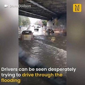 There's flash flooding across Greater Manchester this evening - these are some of your videos. | Manchester Evening News