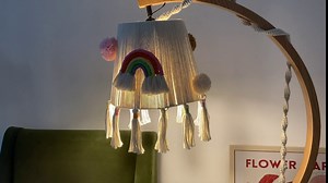 Macrame Lamp Shade Hanging Lights with plug in Cord Boho Pendant Light Cover Rope Plug in Chandelier Light for Bohemian decor Bedroom Kidroom