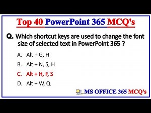 MS Office 365 MCQ | MS PowerPoint 365 MCQ Questions and Answers