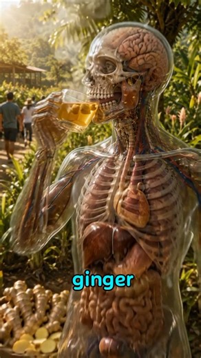 🫖 What Happens Inside Your Body When You Drink Ginger Tea? #shorts #ginger #3danimation