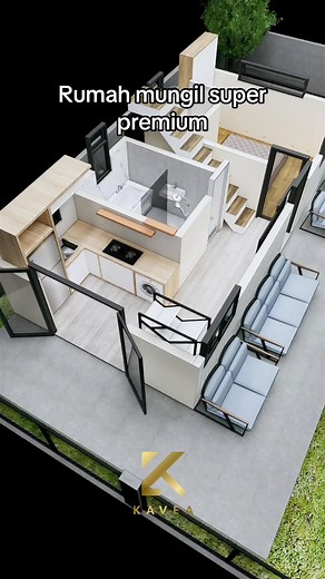 Desain rumah 4 x 8 minimalis compact #desainrumah #desainrumahminimalis #arsitekrumah #iderumahidaman #interiordesign #rumahidaman