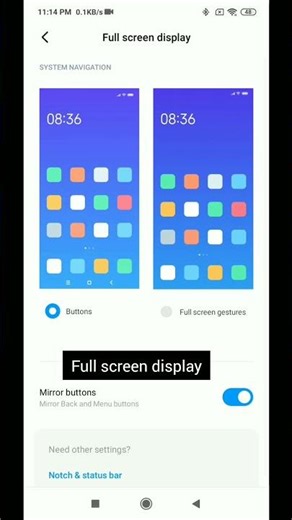 how to change navigation buttons to swipe gestures /full screen gestures