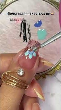💕Diseño En Uñas Con Flor Y Malla/ Mano Alzada Uñas💅😍