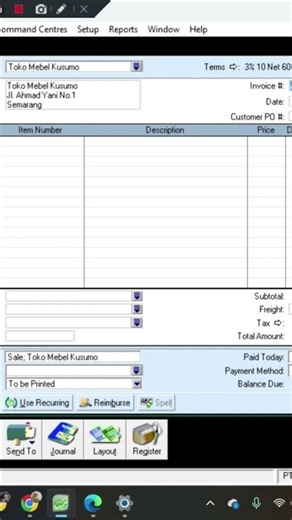 Cara Input Cara Input Penjualan Produk Jadi Pada Perusahaan Manufaktur di Aplikasi MYOB