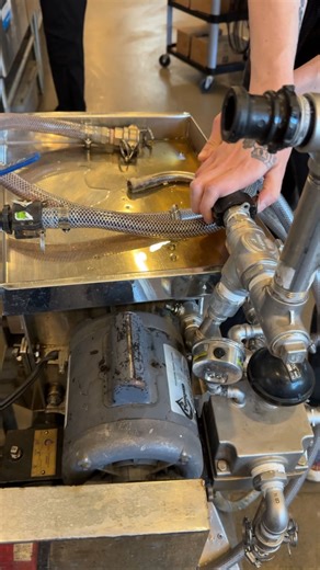 The Maple Syrup Experience on Instagram: "Maple syrup is sticky… really sticky! That’s why cleaning our machines is just as important as bottling. Pumping water through keeps everything running smoothly 🍁 #maplesyrup #thisvsthis #behindthescenes #beforeafter"