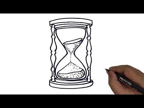How to draw Hourglass./ sand clock line drawing lesson.