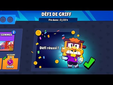 BRAWL STARS - MON DÉFI POUR DÉBLOQUER GRIFF EN ENTIER 15 VICTOIRES !!