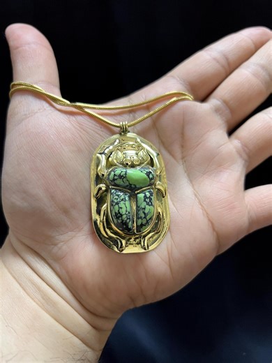 Green Scarab Egyptian Rebirth Pendant Made in Egypt - Etsy