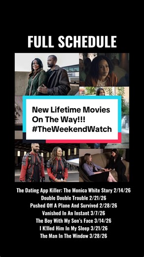 Yall ready for more Lifetime movies?? Here’s a rundown of what’s on the way Also make sure to watch till the end for the full schedule screenshot list and where you can go to watch Lifetime movies if you don’t have cable #theweekendwatch #lifetime