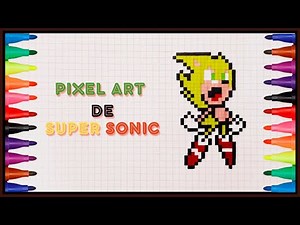 Como Dibujar a SUPER SONIC en pixel art Tutorial paso a paso.How to draw SUPER SONIC in pixel art