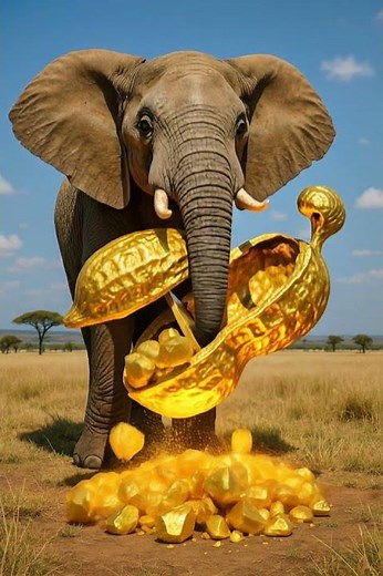 Elephant Discovers the Golden Peanut 🐘🥜 Funny Animation Short