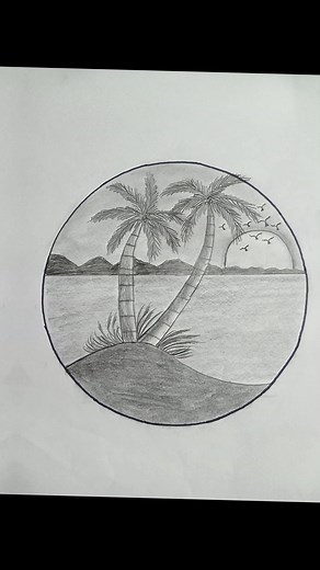 Tasnia Arts (@tasniaarts) - Easy Circle Scenery Drawing Tutorial