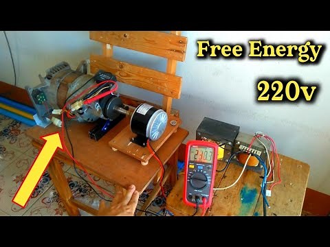Make Free Electricity at home 3kw alternator and 2Hp motor with flywheel self running generator