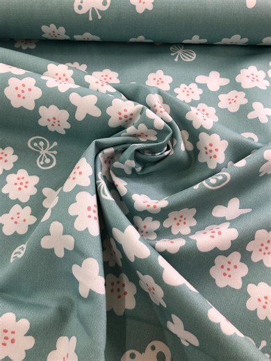 Sweet Floral and Butterfly Print Fabric, Mint Ground, Cosmo, Made in Japan, BTY Quilting Cotton Fabric, 45" Wide - Etsy