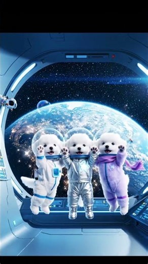 Zero-Gravity Puppy Dance on Space Station #space #puppy