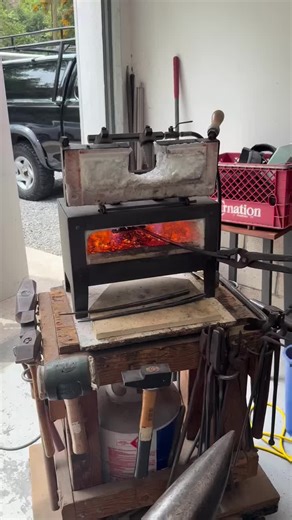 Firing up the forge to form some tentacles. #forged #bronze #blacksmith #blacksmithing #california