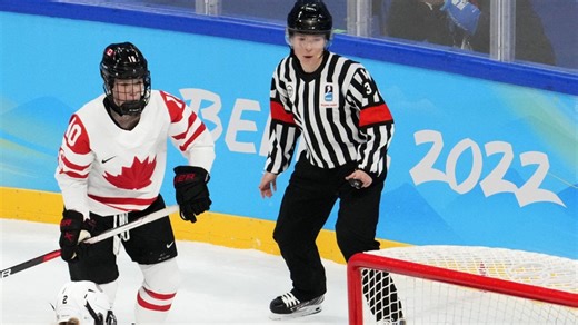 Hockey Referee Bloodied by Stick in US Vs. Canada