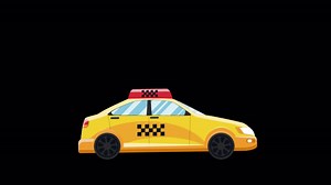 Free stock video - Yellow taxi cab on the road