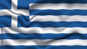 Greek Flag 3D Waving Animation. The National Flag of Greece, 4K Resolution with Seamless Loop. Stock Video