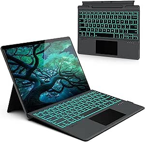 typecase Type Cover for Microsoft Surface Pro 9 Keyboard/Pro 8/Pro X 13 Inch: 11-Color Backlit - Multi-Touch Trackpad - Wireless Magnetic Detachable Keyboard - Slim Portable Keyboard with Pen Holder