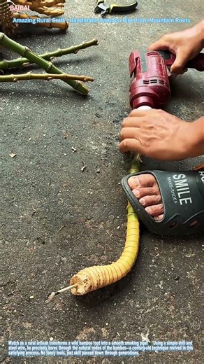 Amazing Rural Craft - Handmade Bamboo Pipe from Mountain Roots