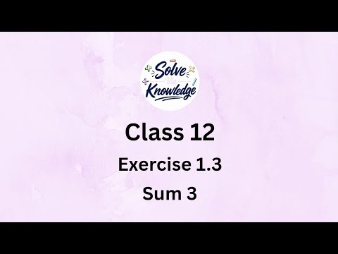 12th Maths Exercise 1.3 Sum 3 | Application of matrices and determinants