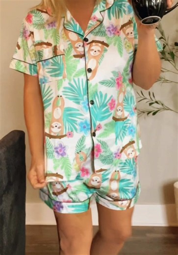Stop It!!! The cutest Sloth PJs ever! I’m obsessed! I love me an adorable Sloth! #tiktokshopcreatorpicks #pjsets #pajamaset #pajamas #pajamasets