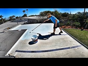 Coating a flat roof with Elastomeric