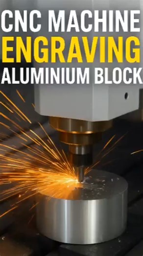 CNC Machine Engraving Solid Aluminium Block | Precision Power Cutting #shorts #cnc