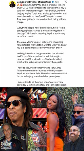 Dom Lucre | Dominick McGee | 🔥🚨BREAKING MEWS: This is probably the end of Jay-Z, DJ Vlad confessed to the world that Jay-Z paid him to support Megan Thee Stallion, paid... | Instagram
