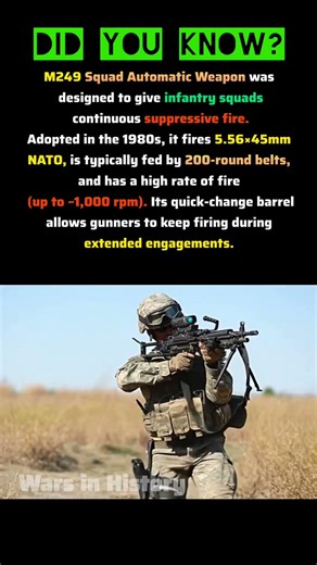 M249 SAW – The Squad’s Portable Machine Gun #militaryhistory