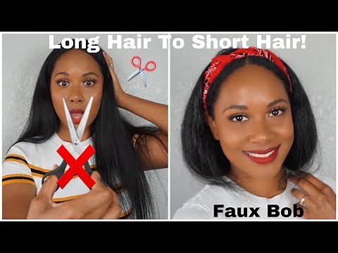 Natural Hair l Faux Bob on Long Hair l How To Fake Short Hair
