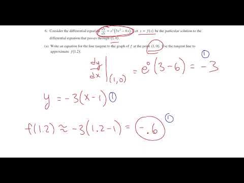 2013 AP Calculus AB FRQ #6 - Differential Equation