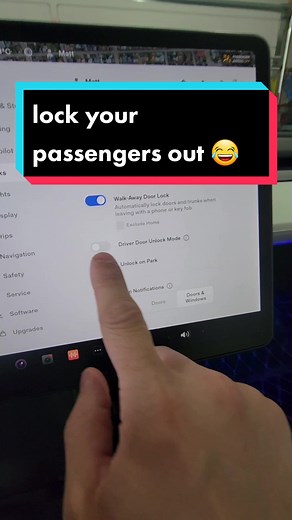 Replying to @jar86211 tesla locking out your passengers? easy fix in the settings, and follow along to see more Tesla settings! #Tesla #teslaproblems #teslamodel3 #teslafeatures