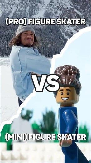 Pro Figure Skater vs Minifigure Challenge #lego #skating #challenge #figureskating