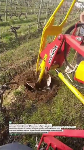 Hydraulic Post Hole Digger Fast Drilling! #farming #tools #agriculture