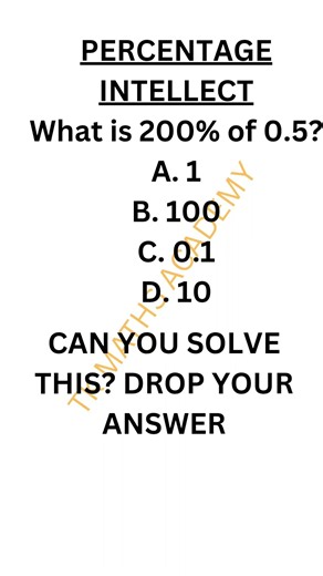 Percentage Challenge 😱 What Is 200% of 0.5?