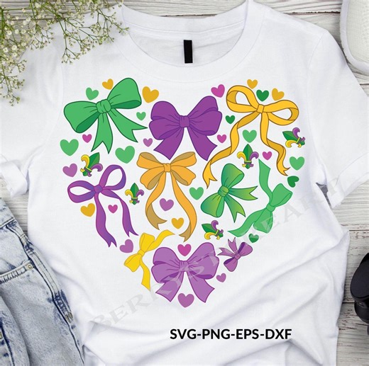 Mardi Gras Coquette Bow SVG: Fleur De Lis Design - Etsy Canada