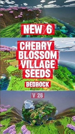 6 Beautiful Sakura Village Seeds 🌸 Bedrock 26 #shorts #minecraft