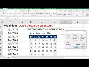 How to Quickly Auto-fill a List of WEEKDAYS in Excel: Auto-Exclude Weekends. Excel tutoring