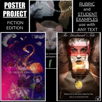 poster project, poster project any novel, independent work, middle, high school