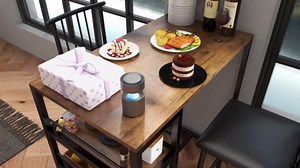 Dining Table Set, Lofka Bar Table Set, Dining Table with 3 Shelves and 2 Stools, Retro (1 Set)