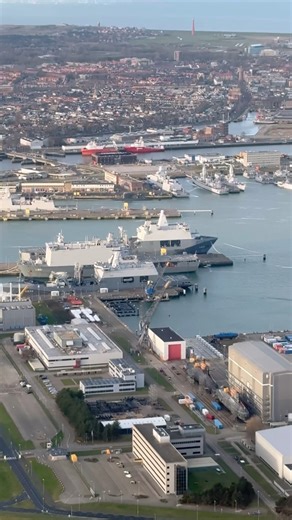 Military Marine Base 🚢🪖 | Powerful Navy Ships & Harbor flyby. #shorts