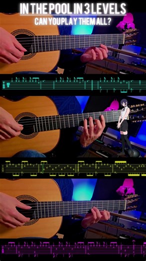Can You Play In The Pool? – 6 Levels (Beginner to Expert Fingerstyle Guitar)