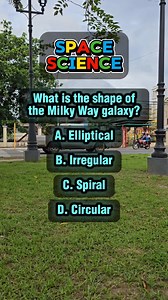 What is the shape of the Milky Way galaxy? A. Elliptical galaxy B. Irregular galaxy C. Spiral galaxy D. Ring galaxy #funfacts #fact #trivia #generalknowledge #fblifestyle | Learn English